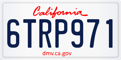 CA license plate 6TRP971