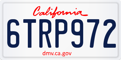 CA license plate 6TRP972