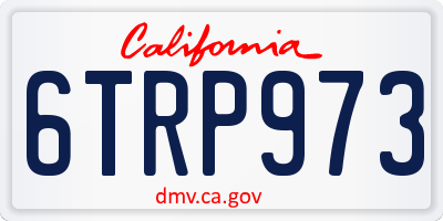 CA license plate 6TRP973