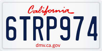 CA license plate 6TRP974