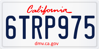 CA license plate 6TRP975