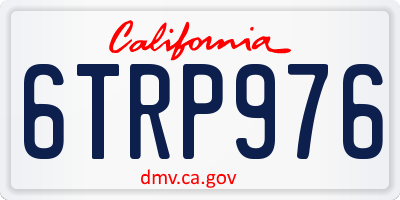 CA license plate 6TRP976