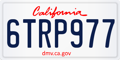 CA license plate 6TRP977