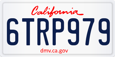 CA license plate 6TRP979