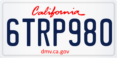 CA license plate 6TRP980