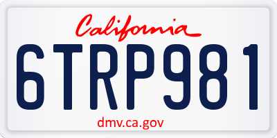 CA license plate 6TRP981