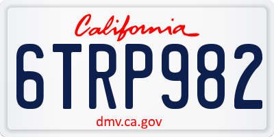 CA license plate 6TRP982