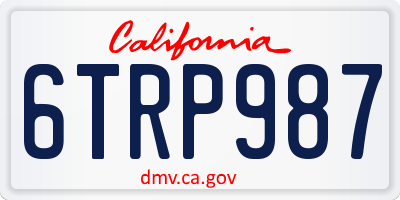 CA license plate 6TRP987