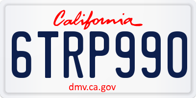 CA license plate 6TRP990