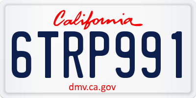 CA license plate 6TRP991