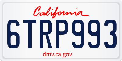 CA license plate 6TRP993