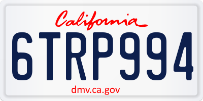 CA license plate 6TRP994