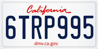 CA license plate 6TRP995