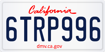 CA license plate 6TRP996