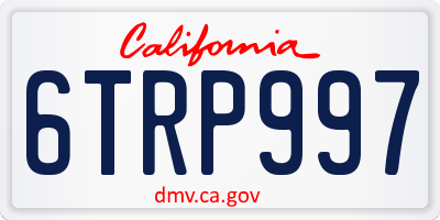 CA license plate 6TRP997