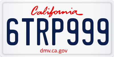 CA license plate 6TRP999