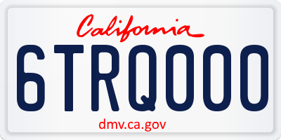 CA license plate 6TRQ000