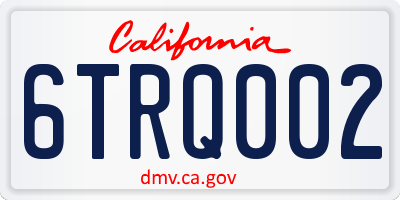 CA license plate 6TRQ002