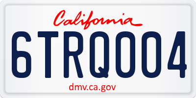 CA license plate 6TRQ004