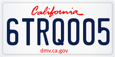 CA license plate 6TRQ005