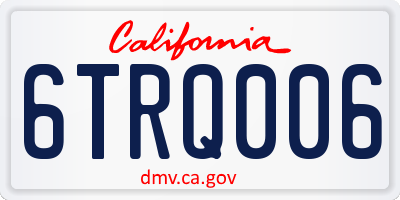 CA license plate 6TRQ006