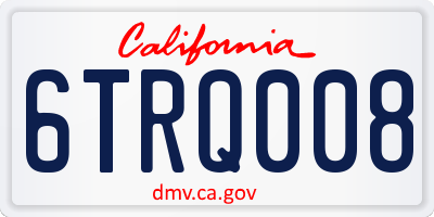 CA license plate 6TRQ008