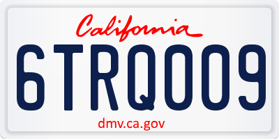 CA license plate 6TRQ009