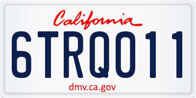 CA license plate 6TRQ011
