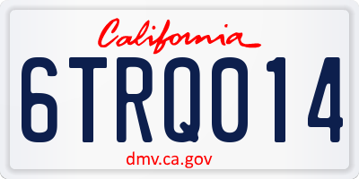 CA license plate 6TRQ014