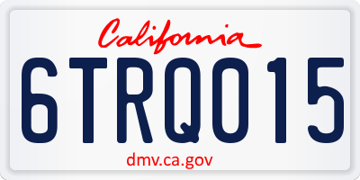 CA license plate 6TRQ015