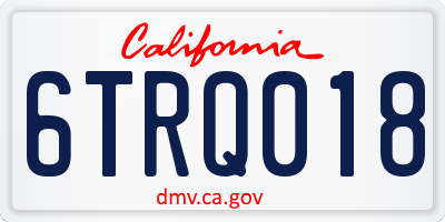 CA license plate 6TRQ018