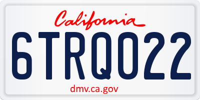 CA license plate 6TRQ022
