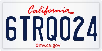 CA license plate 6TRQ024