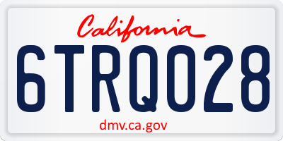 CA license plate 6TRQ028