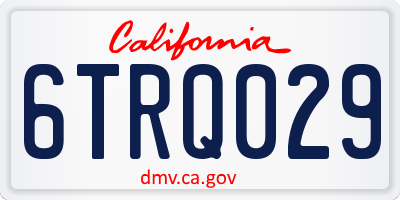 CA license plate 6TRQ029