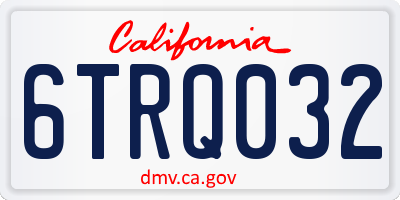 CA license plate 6TRQ032