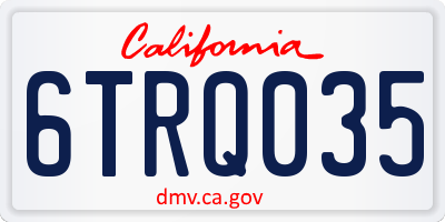 CA license plate 6TRQ035