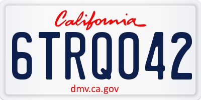 CA license plate 6TRQ042