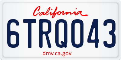 CA license plate 6TRQ043