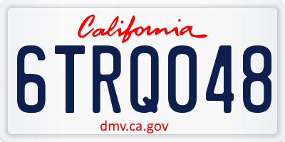 CA license plate 6TRQ048