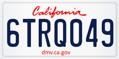 CA license plate 6TRQ049