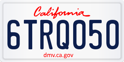 CA license plate 6TRQ050