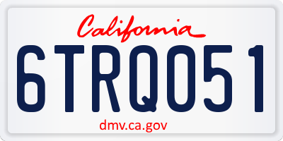 CA license plate 6TRQ051