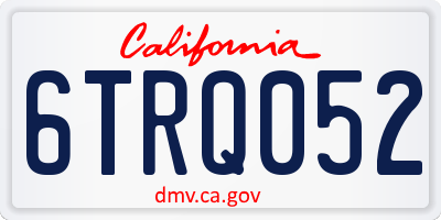 CA license plate 6TRQ052