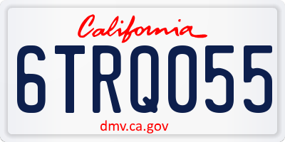 CA license plate 6TRQ055