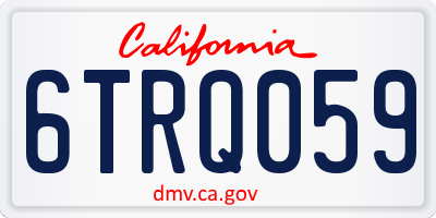 CA license plate 6TRQ059