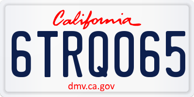 CA license plate 6TRQ065