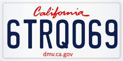 CA license plate 6TRQ069