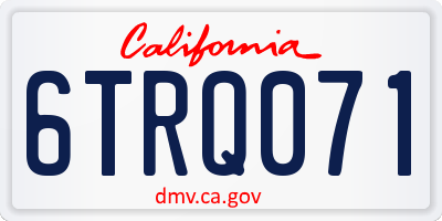 CA license plate 6TRQ071