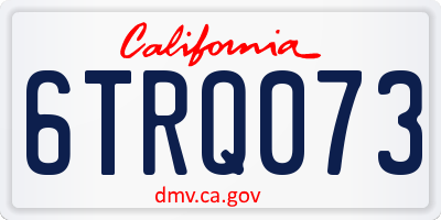 CA license plate 6TRQ073